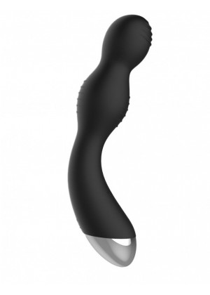 Чёрный вибратор с электростимуляцией E-Stimulation G-spot Vibrator - 19,5 см.