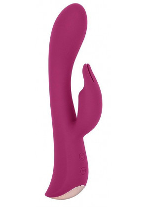 Бордовый вибромассажер-кролик 5  Silicone Bunny Love - 19,1 см.