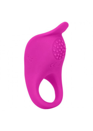 Ярко-розовое эрекционное виброкольцо Silicone Rechargeable Teasing Enhancer