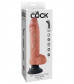 Телесный вибромассажер 10  Vibrating Cock with Balls - 25,4 см.